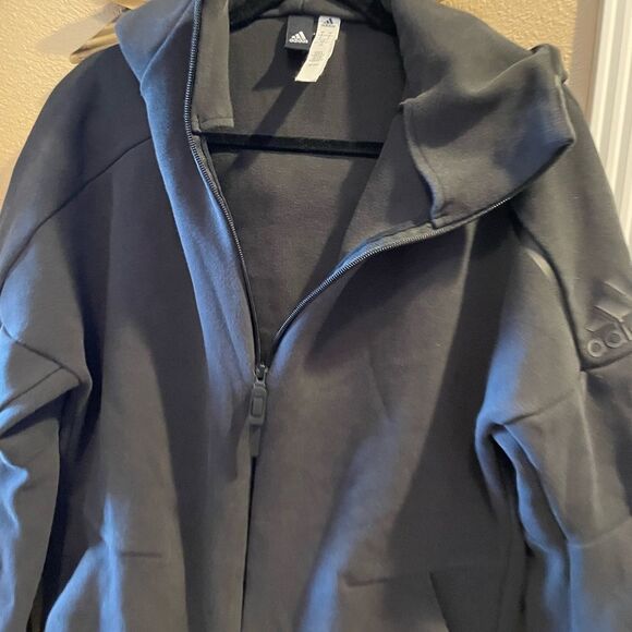 Adidas Men’s ZNE Hooded Black Zip Up Jacket L - Picture 4 of 16